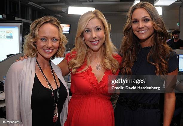 Shelley Craft, Catriona Rowntree and Natalie Gruzlewski at the Channel Nine And Daily Telegraph telethon appeal for Queensland flood victims on...