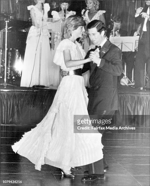 Royalty - Prince Charles &amp; Princess Di - Dancing.Prince Charles whirls his princess on to the dance floor. March 28, 1983. .