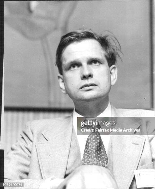Noted Baltic dissident, Mr. Tomas Venclova, 40yr poet, writer, linguist and dissident pictured in the Pinch gut room of the Sydney Hilton today....