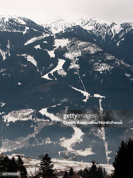 General view of the final climb Alpe Cermis during the FIS Cross Country World Cup Tour de Ski on January 9, 2011 in Val di Fiemme, Italy.