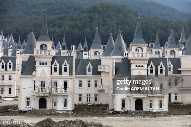 Photo shows hundreds of houses part of the Sarot Group's Burj Al Babas project on December 15, 2018 close to the town centre of Mudurnu in the Bolu...