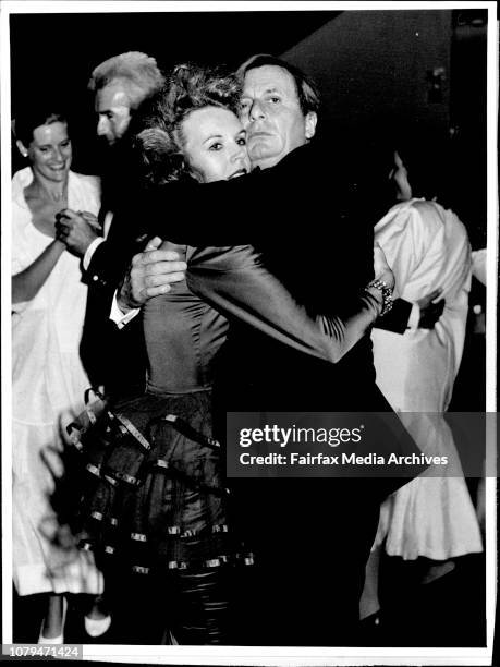 Barry Humphries and Wife Diane .The Opening night of the Barry Humphries film "Les Patterson Saves the World" at the Hoyts entertainment centre....