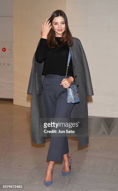 Miranda Kerr is seen upon arrival at Narita International Airport on January 9, 2019 in Narita, Japan.
