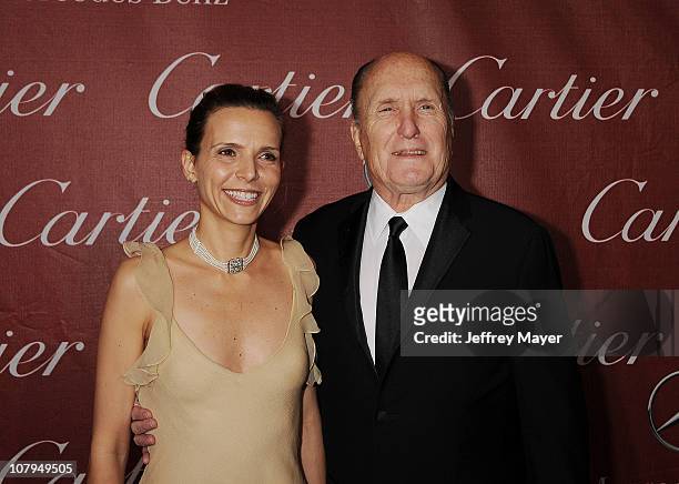 Robert Duvall and wife Luciana Pedraza attend the 22nd Annual Palm Springs International Film Festival Awards Gala at Palm Springs Convention Center...