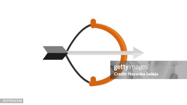 bow and arrows isolated on white background. archery or hunter tools - bow-and-arrow-icon stock illustrations
