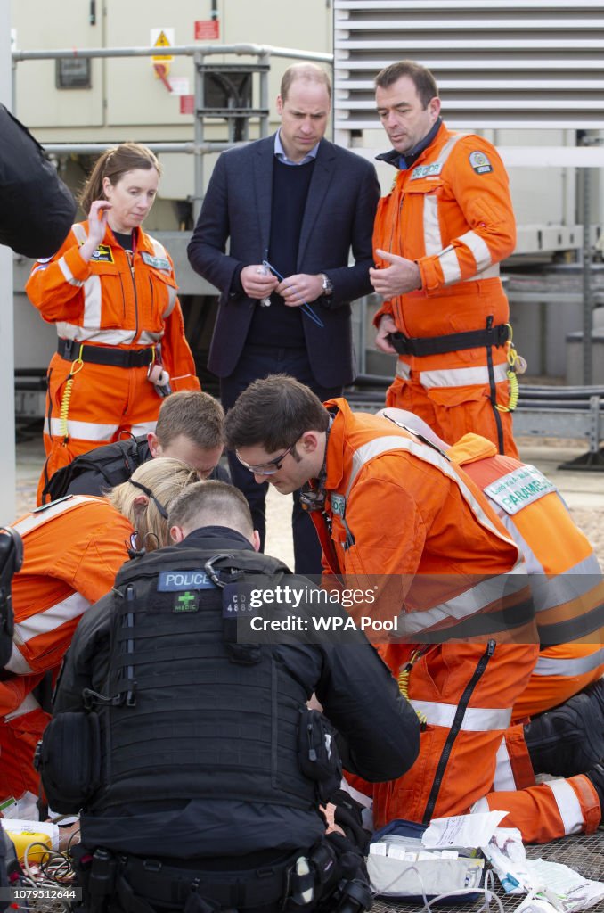 The Duke Of Cambridge Visits London's Air Ambulance Charity