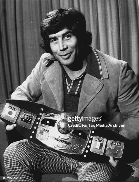 American World Champion Wrestler Jack Brisco at Mascot, New South Wales, Australia, August 13, 1973.