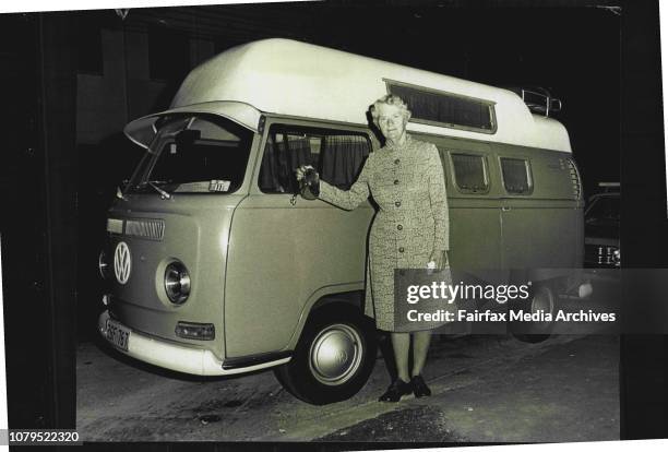 Year old woman " Nurse " Miss Elvy Brown gave away $50.000.00 tonight at a hall in Redfern.Pix Shows - Miss Brown wears the First dress Wgich she has...