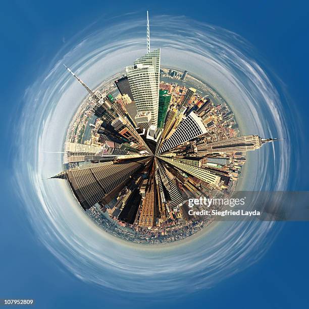 little planet new york - explosão demográfica imagens e fotografias de stock