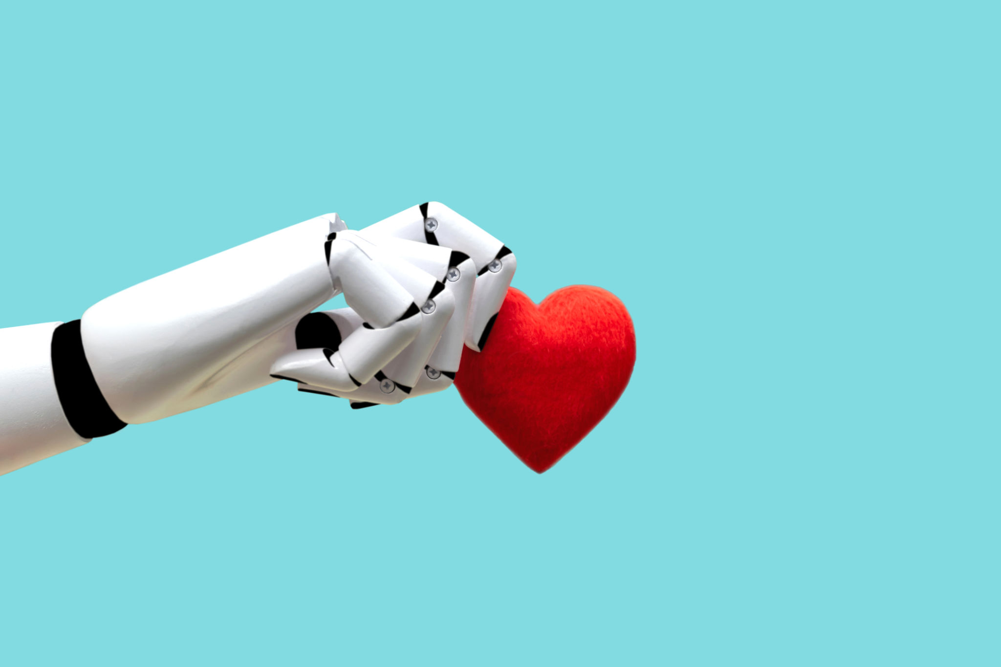 Robot hand holding heart Medical Technology Future Power Robot hand holding heart Medical Technology Future Power
