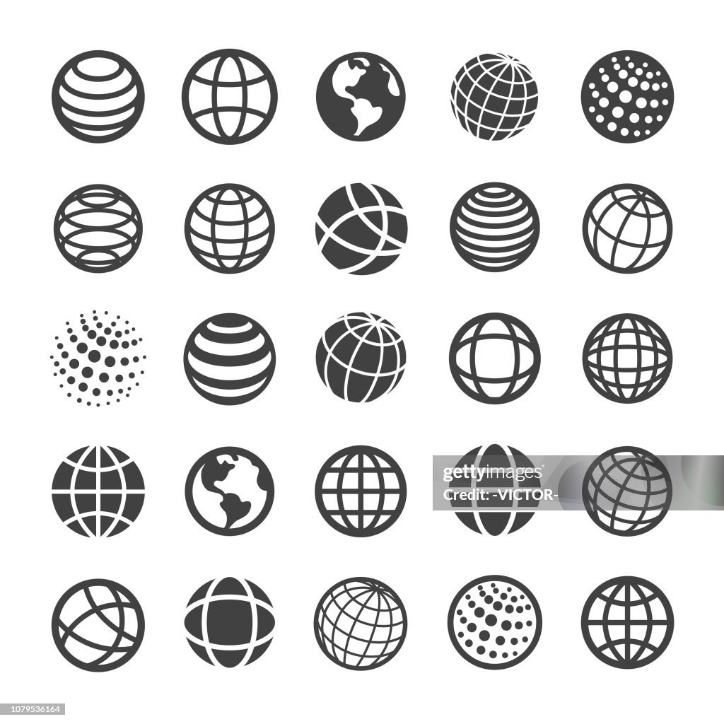 Globe en communicatie Icons - slimme serie