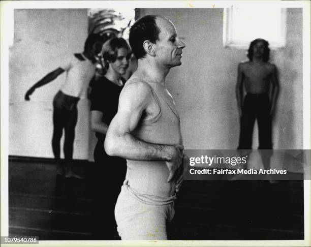 Pictures taken during Lindsay Kemp movement class at Glebe this afternoon. May 18, 1976. .