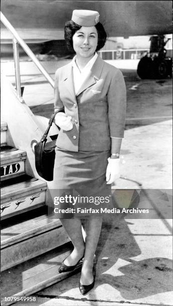 Alda Caleffi, flight hostess.. "willing to learn the art of photography."Alitalia hostess, Alda Caleffi, of Italy, said, "Although I am very happy in...