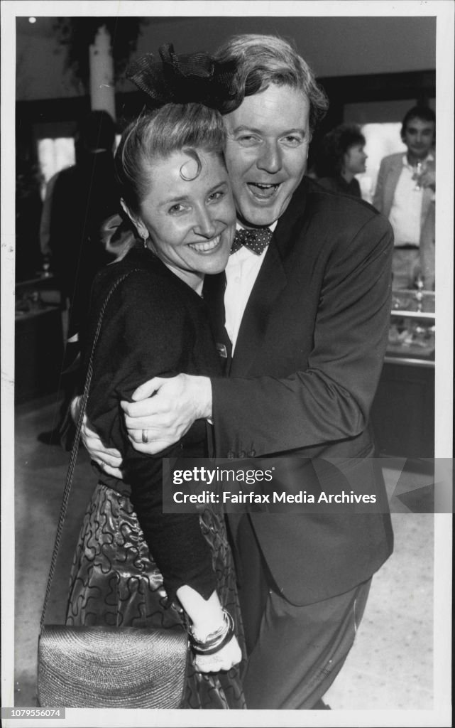 Mans diamond fashion awards at Hardy Bros, City.Robert Burton and Louise Burgman.Right: Fashion designer Robert Burton and Louise Burgman were there checking each other.