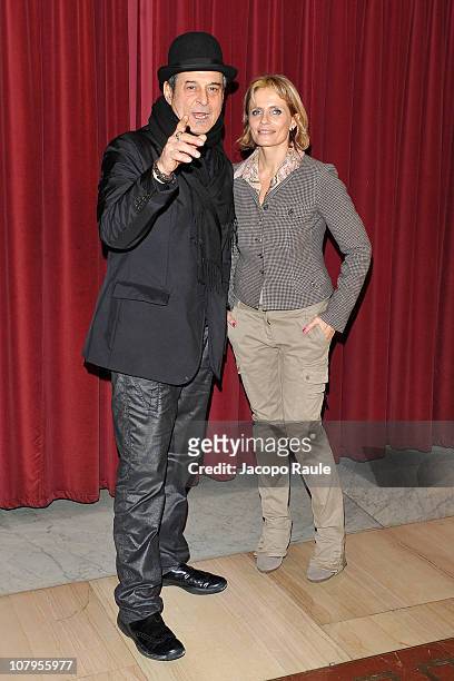 Ennio Fantastichini and Isabella Ferrari attend "Il Catalogo" Press Conference at Teatro Manzoni on January 10, 2011 in Milan, Italy.