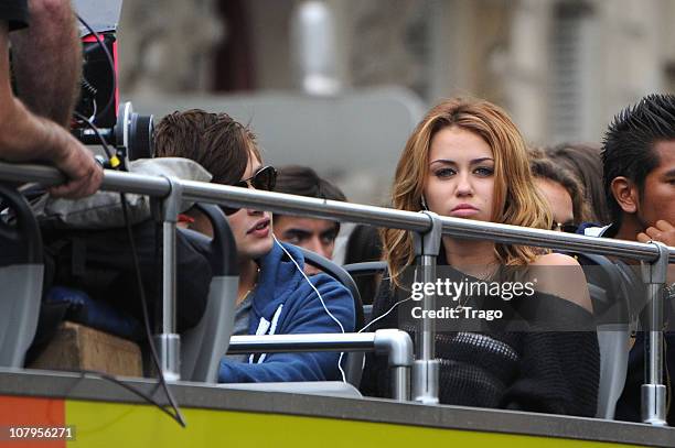 Miley Cyrus sighting on location for 'LOL' Remake on September 6, 2010 in Paris, France.