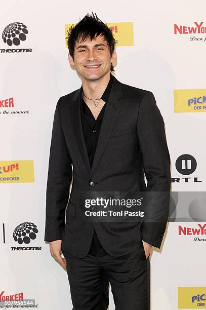 Singer Dan Balan arrives at 'The Dome 54' at Schleyerhalle on May 20, 2010 in Stuttgart, Germany.