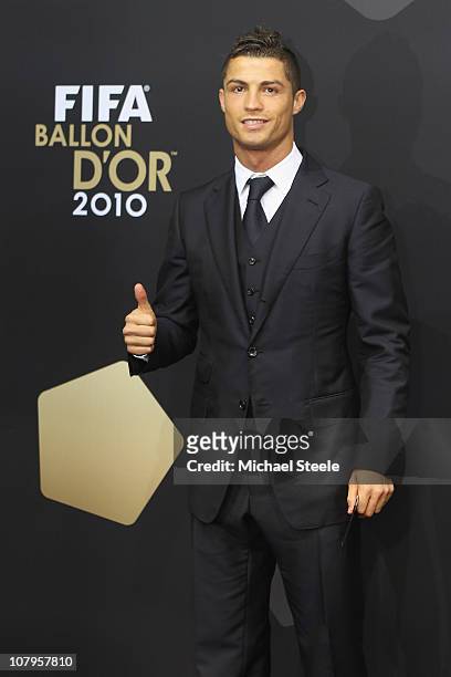 Cristiano Ronaldo of Portugal arrives during the FIFA Ballon d'or Gala at the Zurich Kongresshaus on January 10, 2011 in Zurich, Switzerland.