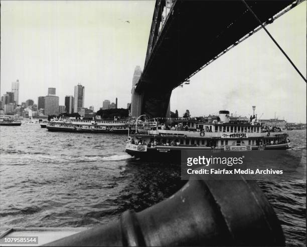 The race starts under the Harbour Bridge and the ferries head up the harbour towards the Parramatta River.Today on Sydney Harbour saw the first Great...