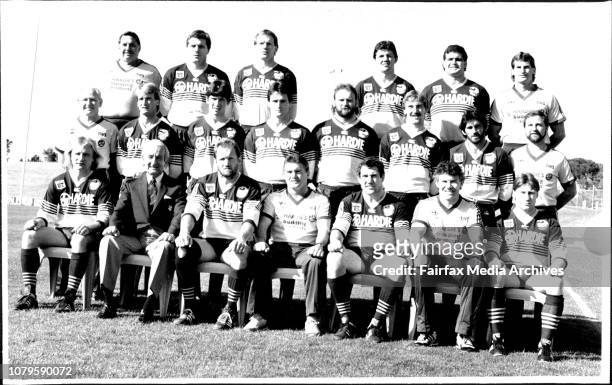 Pics from Eels training session and BBQ.The Parramatta team. September 26, 1986. .