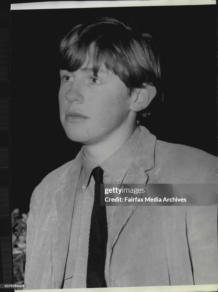 Pic shows.. Bruce Searle one of the men who chased the assailant.Early this morning Mr Arthur Calwell was shot while leaving a meeting at the ***** town hall. The shot was fired through the car window. The men was chased and caught by several young men.