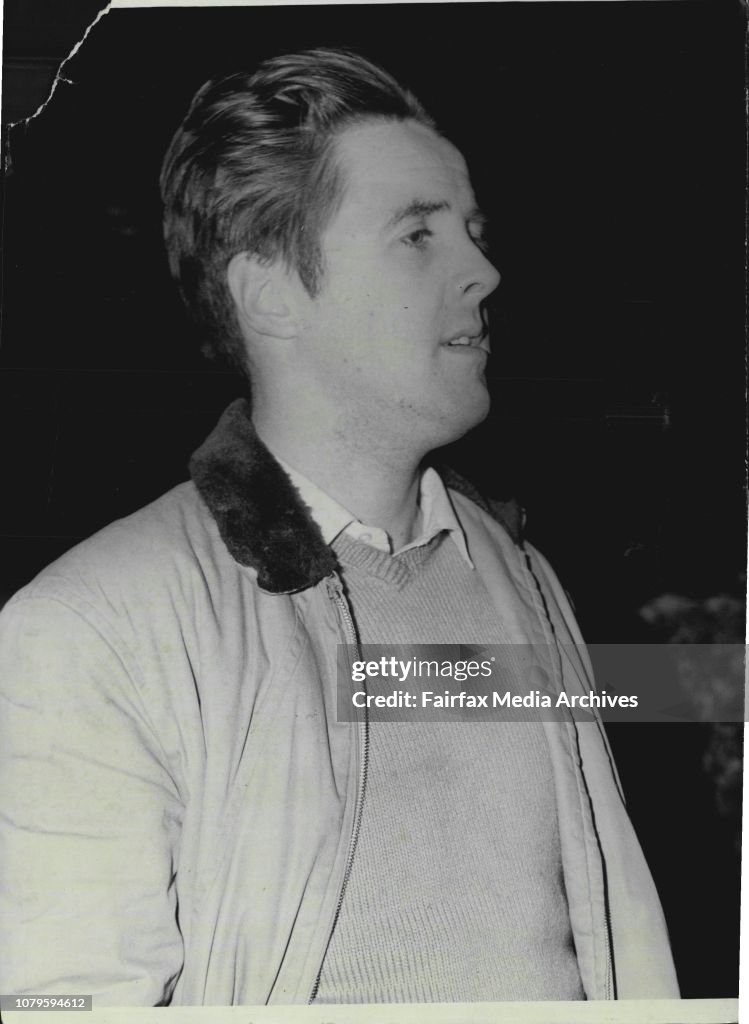 Photo shows : One of the men who chased the Assailant Bob , Mr Gould.Early this morning Mr Arthur Calwell was shot ***** leaving a meeting at the Mosman town Hall. The was fired through the car window. The man was chased ***** by several young men.