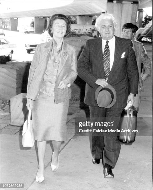 Sir John and Lady Kerr left Sydney quietly about a Thai International flight for Bangkok, on their way to London today.Sir John declined to comment...