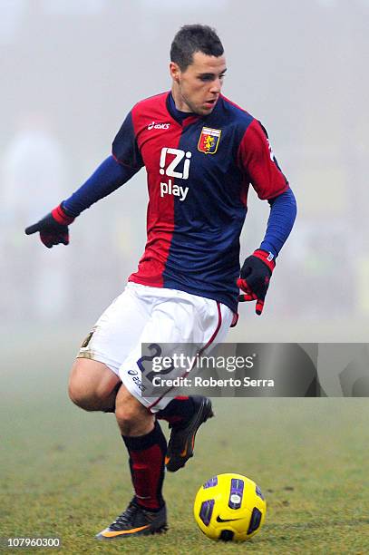 Mattia Destro of Genoa in action during the Serie A match between AC Cesena and Genoa CFC at Dino Manuzzi Stadium on January 9, 2011 in Cesena, Italy.