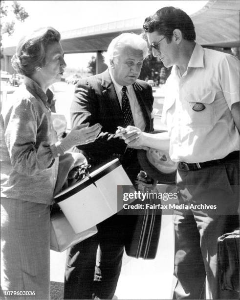 Sir John and Lady Kerr left Sydney quietly about a Thai International flight for Bangkok, on their way to London today.Sir John declined to comment...