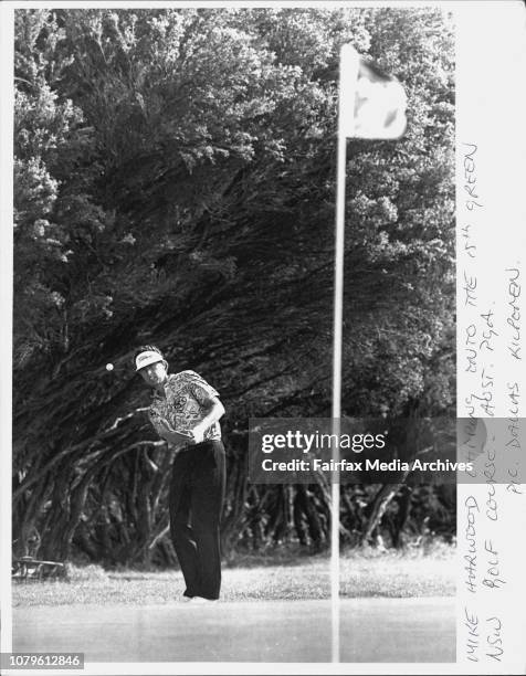 Mike Harwood chipping onto the 15th green NSW Golf Course - Aust PGA..