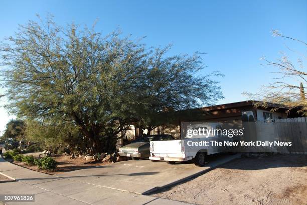 The outside of the home of Jared Lee Loughner is seen January 9, 2011 in Tucson, Arizona. Loughner has been arrested for the shooting rampage,...