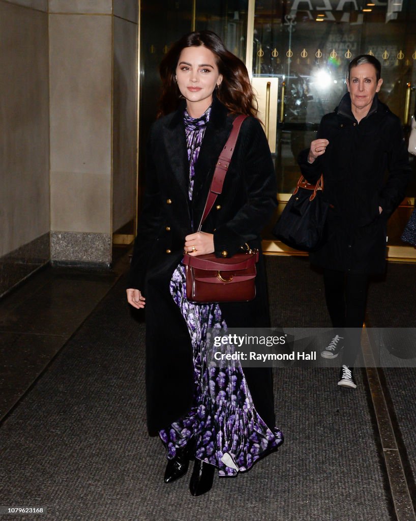 Actress Jenna Coleman is seen outside the today show on January 9 ...