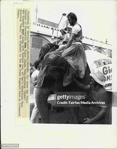 Ray Price Captain of Parramatta Rugby League Team, Mounting 'Bimbo ...