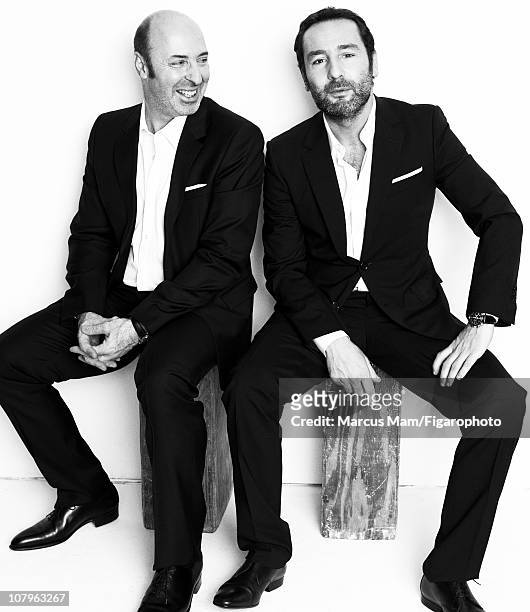 Director Cedric Klapisch and actor Gilles Lellouche are photographed for Madame Figaro on December 10, 2010 in Paris, France. Published image. Figaro...