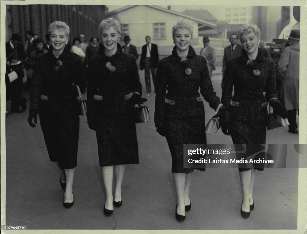 Gibson Girls arrived at Central. L-R: Ruth; Barbara; Mirriam & Fery.
