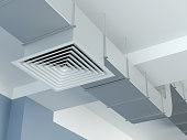 Industrial air duct ventilation, 3d Illustration