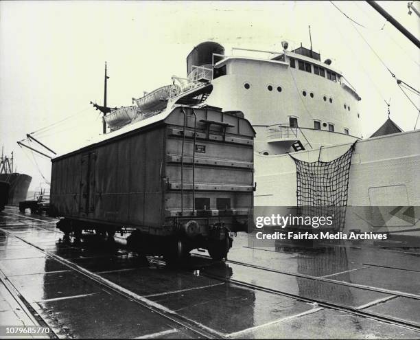 Strike On Ship -- Waterside workers loading the Mardina Packer, not at Pyrmont, have refused to load frozen meat destined for Florida, USA. They say...