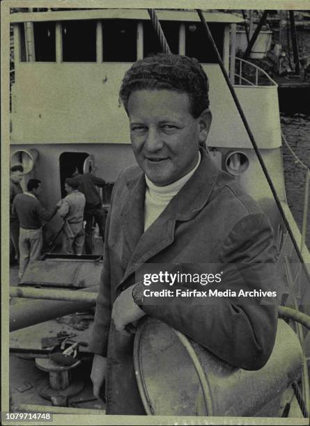 Peter Warner aboard his new fishing boat "Ata".Coast, aboard the Tongan fishing trawler Ata.The owner of the Ata. Mr. Peter Warner, told operators of...