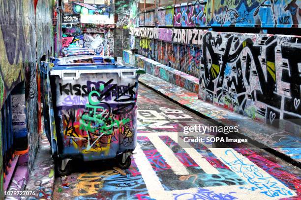 Street art in the Hosier Lane area of Melbourne. Hosier Lane is the Granddaddy of laneway art commissions in Melbourne and is arguably where the...