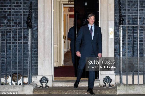 Conservative politician Dominic Grieve leaves following a drinks reception at 10 Downing Street on January 9, 2019 in London, England. MPs in...