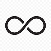 Infinity or infinite loop vector line icon