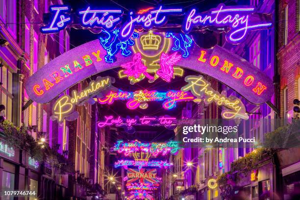christmas in london, carnaby street, united kingdom - carnaby street stock pictures, royalty-free photos & images