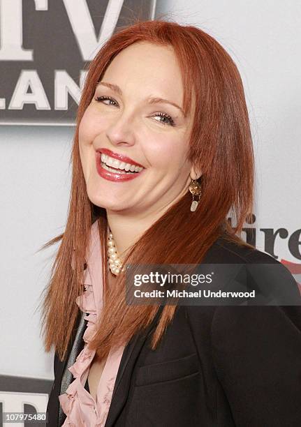 Actress Amy Yasbeck arrives at the "Hot In Cleveland" and "Retired At 35" premiere party at Sunset Tower on January 10, 2011 in West Hollywood,...