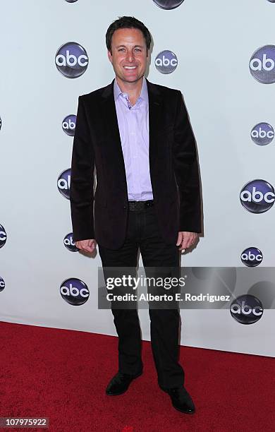 Host Chris Harrison arrives to Disney ABC Television Group's TCA "Winter Press Tour" on January 10, 2011 in Pasadena, California.