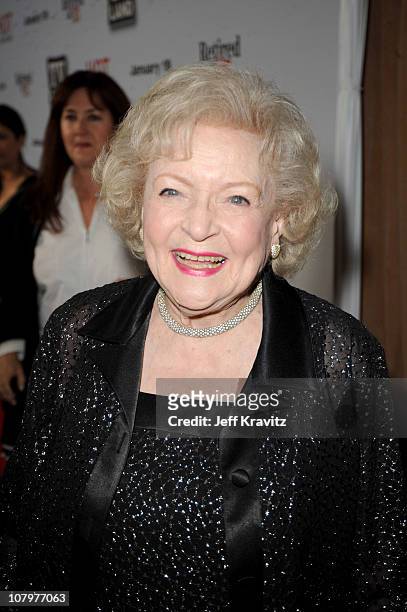 Betty White attends TV Land's "Hot In Cleveland" and "Retired At 35" Premiere Party at Sunset Tower on January 10, 2011 in West Hollywood, California.