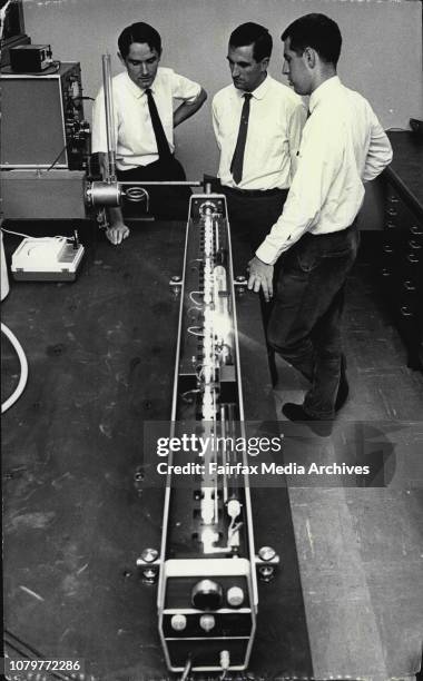 Helium Neon Laser measuring diffusion of Proteins in solution.Mr. Gary Fletcher Alan Wells , Alan Calcutt. May 06, 1969. .