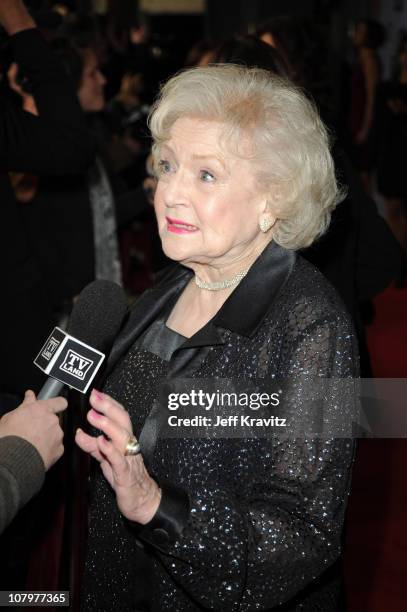 Betty White attends TV Land's "Hot In Cleveland" and "Retired At 35" Premiere Party at Sunset Tower on January 10, 2011 in West Hollywood, California.