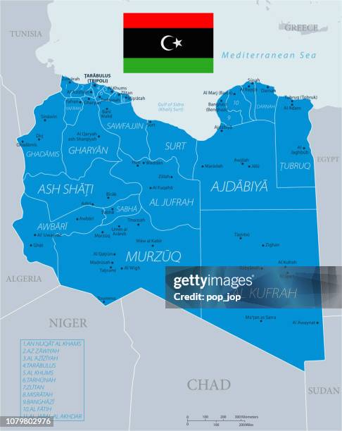 33 - libya - blue gray 10 - libya flag stock illustrations