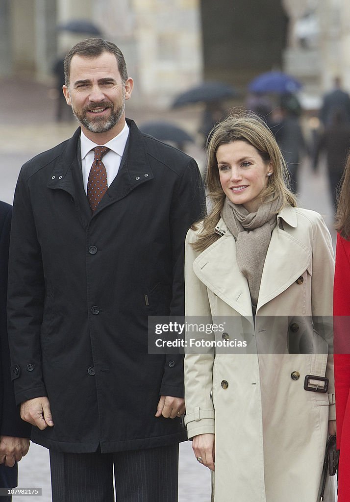 Prince Felipe and Princess Letizia Attend the Opening of Galicia's Library