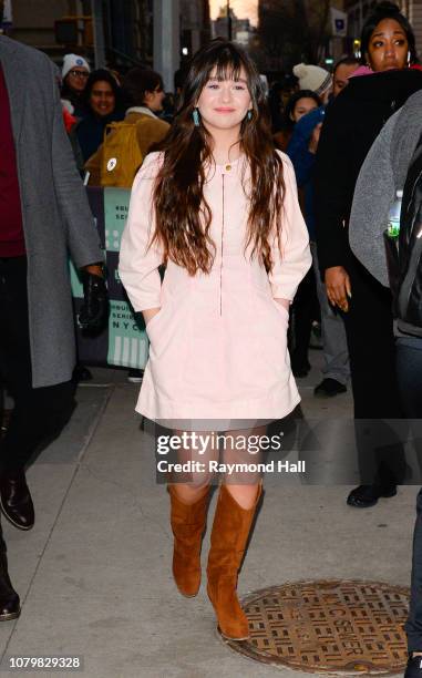 Actress Malina Weissman is seen outside AOL Live on January 9, 2019 in New York City.